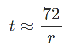 The formula for the rule of 72